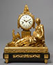 Allegory of Study, Important Chased Gilt Bronze Neoclassical Clock. Gabriel-Pierre Peignat, Horloger and Elie Barbezat, émailleur. Case Attributed to Jean-Joseph de Saint-Germain. Paris, early Louis XVI period, circa 1770-1775